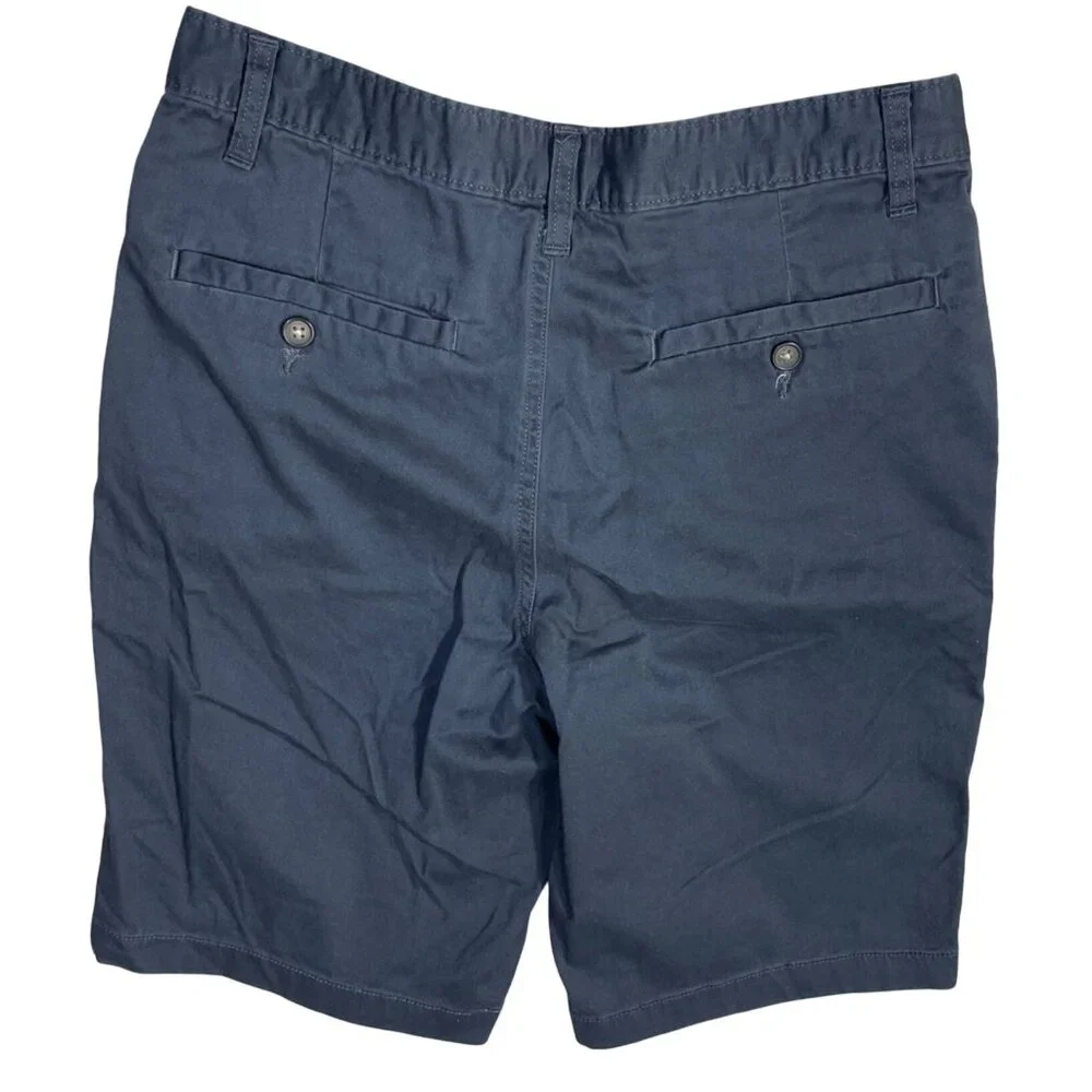 2 Pair George Chino Shorts Men's Blue Light Khaki Size 30 Flat Front
